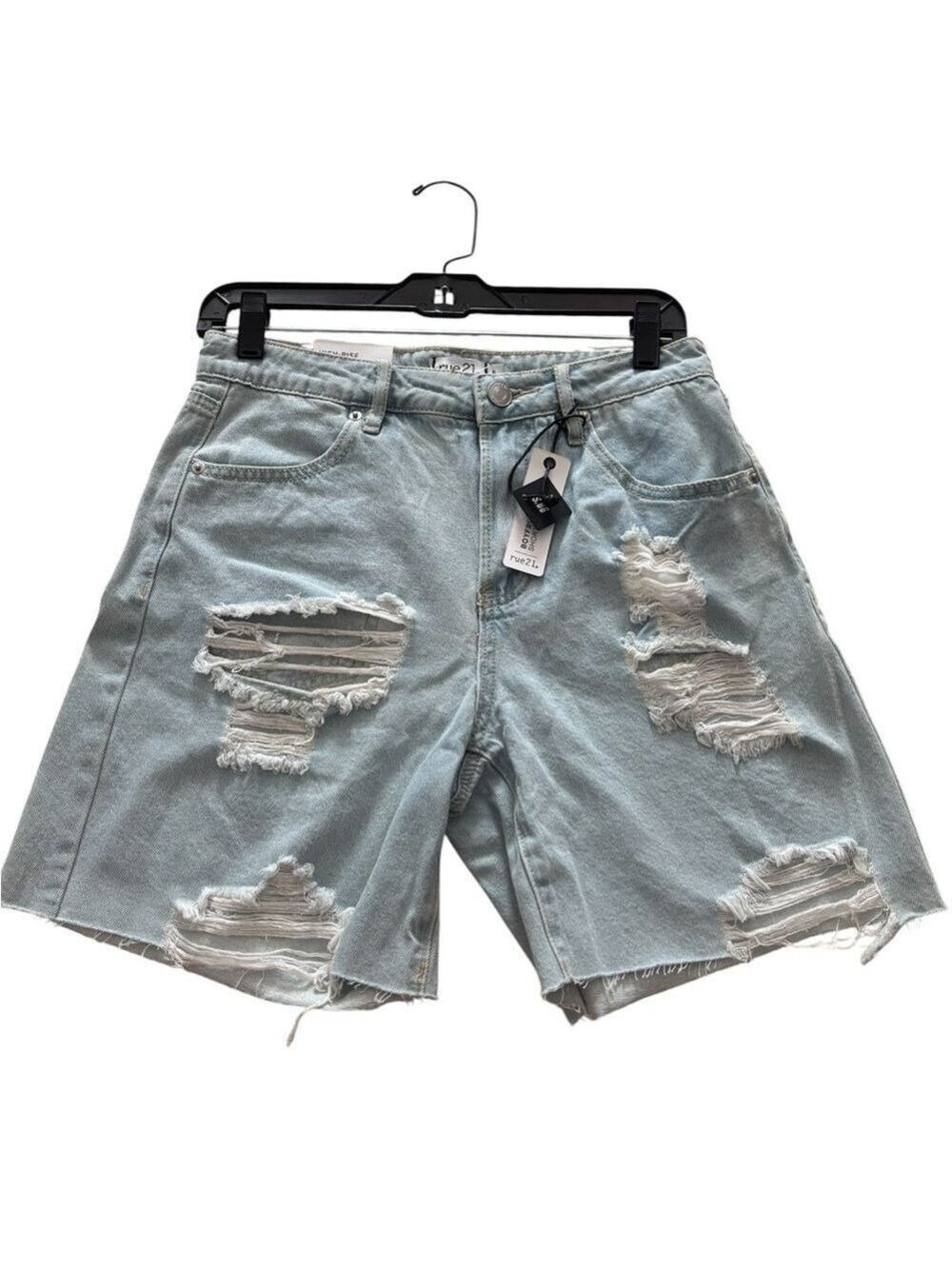 Rue21 Light Blue Ripped Jean Shorts Size 6